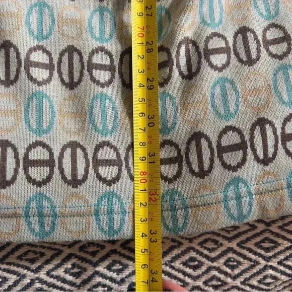 Tyler Boe Kim Knit Dress - Blue Geometric - Size Small - Picture 6 of 8